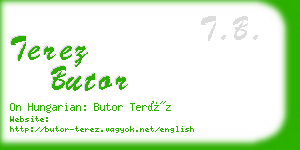 terez butor business card